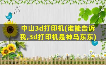 中山3d打印机(谁能告诉我,3d打印机是神马东东)