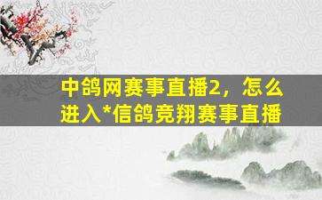 中鸽网赛事直播2，怎么进入*信鸽竞翔赛事直播