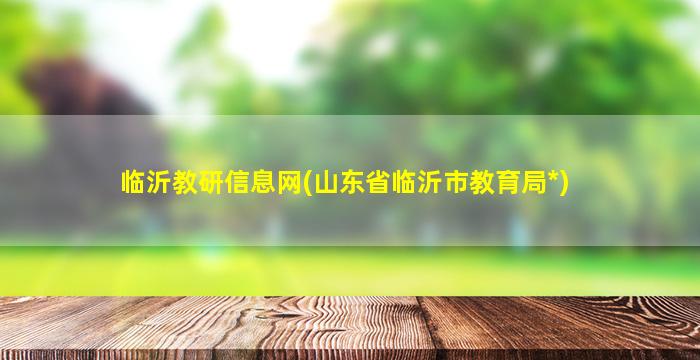 临沂教研信息网(山东省临沂市教育局*)插图