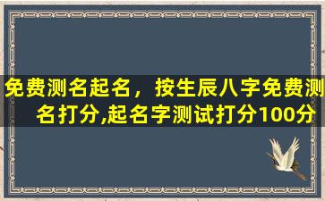 免费测名起名，按生辰八字免费测名打分,起名字测试打分100分