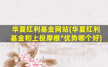 华夏红利基金网站(华夏红利基金和上投摩根*优势哪个好)插图