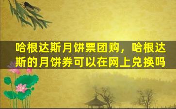 哈根达斯月饼票团购，哈根达斯的月饼券可以在网上兑换吗