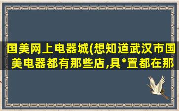 国美网上电器城(想知道武汉市国美电器都有那些店,具*置都在那)插图
