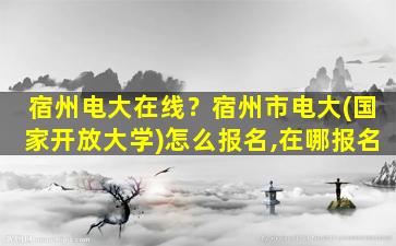 宿州电大在线？宿州市电大(*开放大学)怎么报名,在哪报名