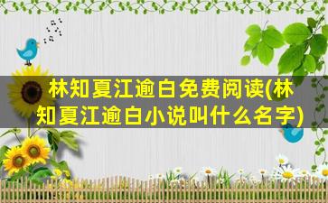 林知夏江逾白免费阅读(林知夏江逾白小说叫什么名字)