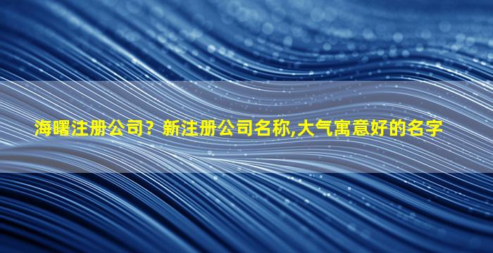 海曙注册*？新注册*名称,大气寓意好的名字