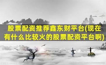 股票配资推荐鑫东财平台(现在有什么比较火的股票配资平台啊)