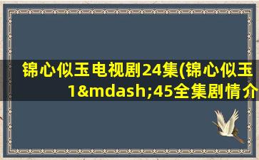 锦心似玉电视剧24集(锦心似玉1—45全集剧情介绍)