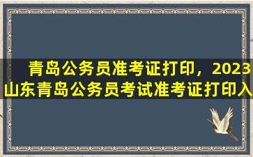 青岛公务员准考证打印，2023山东青岛公务员考试准考证打印入口