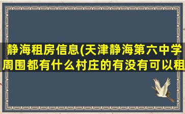 静海租房信息(天津静海第六中学周围都有什么村庄的有没有可以租用的住房)