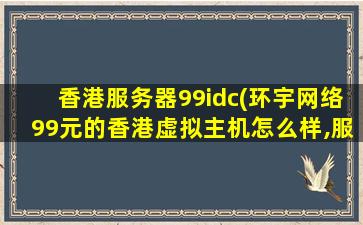 香港服务器99idc(环宇网络99元的香港虚拟主机怎么样,服务器稳定吗)